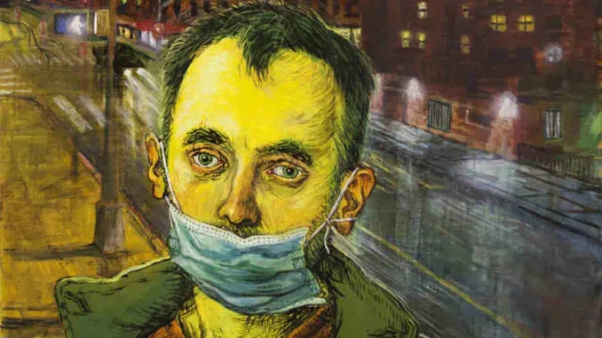 2. Self-portrait in Chinatown Manhattan, 50x60cm, oil on canvas, 2020