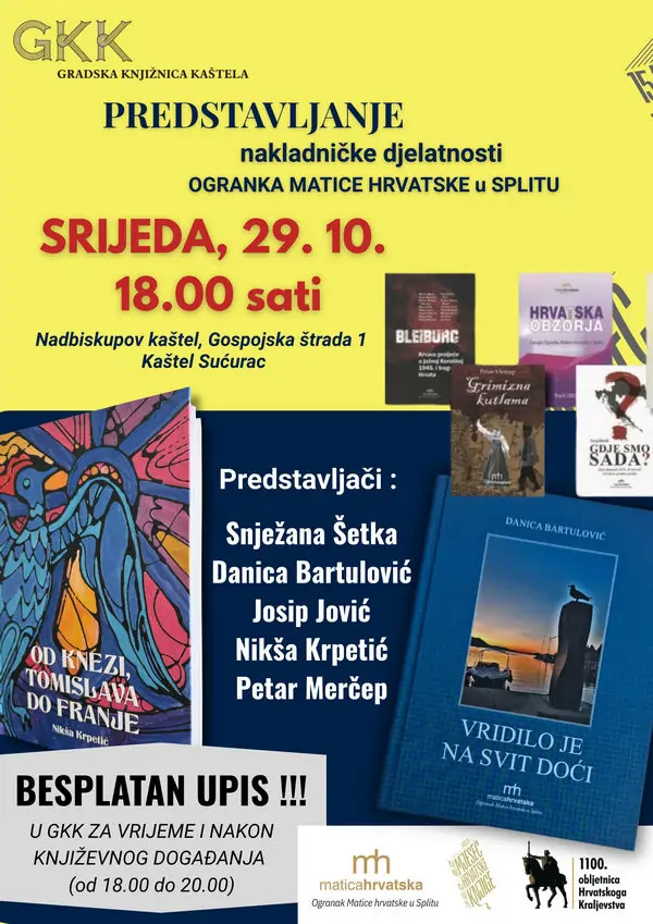Predstavljanje knjiga Ogranka Matice hrvatske u Splitu-GKK -Gradska knjižnica Kaštela